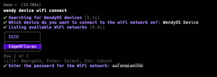 CLI WiFi Password Entry
