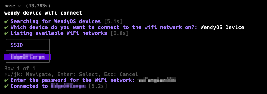 CLI WiFi Password Success